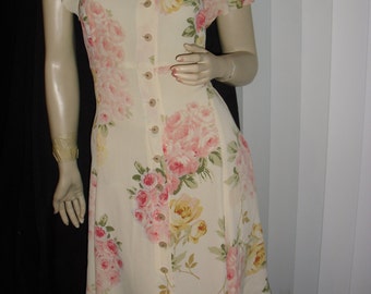 70s Betsey Johnson bodyfit pastel floral dress