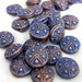 Cobalt Blue Medieval-looking Beads with Metallic Gold