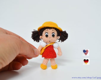 PATTERN: Mei crochet amigurumi pattern Tiny doll Mei pattern Crochet pattern Amigurumi toy English, German, French, Portuguese, Spanish