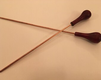 Copper and Turned-wood Hairstick