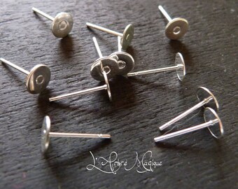 ear studs chip silverplate tray 6 mm * 10 units *.