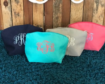 Monogram Cosmetic Bag - Embroidered Monogram Makeup Bag - Monogram Toiletry Bag - Monogrammed Cosmetic Bag - Embroidery Monogram