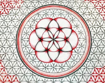 Handmade Flower of Life mandala
