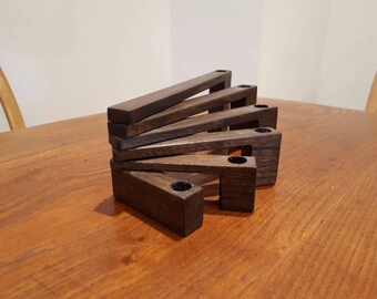 Vintage Folding Wood Mid Century Candle Holder