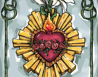 Immaculate Heart Of Mary Prayer Card