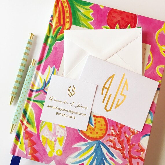 monogrammed stationery set foil stamped monogrammed