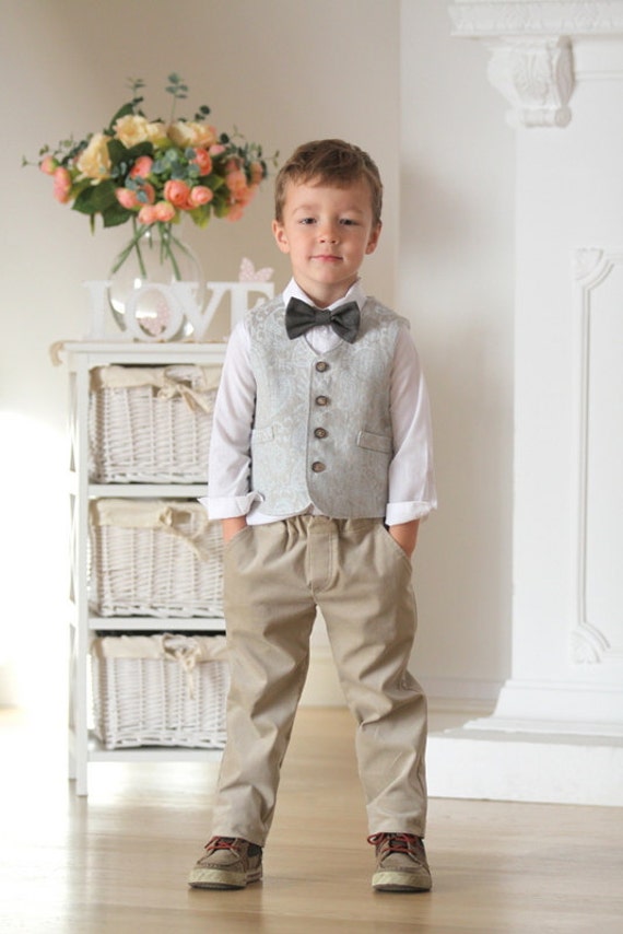 Ring bearer vest and pants Boys outfit Autumn winter wedding