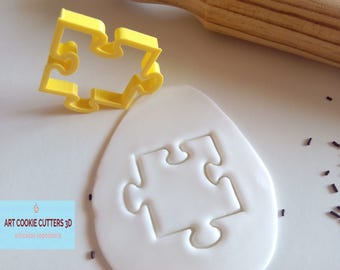 Cutter cookies or fondant piece puzzle. Puzzle Cookie cutter.