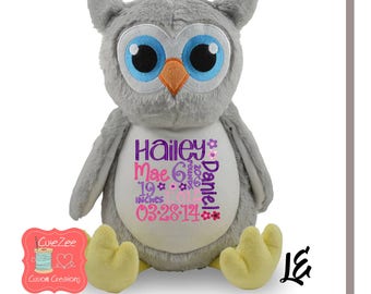 personalized stuffed owl