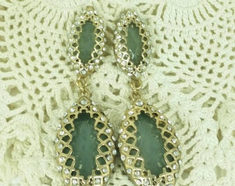 Jade Green Vintage Earrings