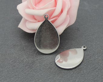 4 charms 18x29mm BR649 stainless steel drop