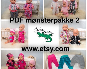 Sy dukkeklær av restestoff mønsterpakke 2