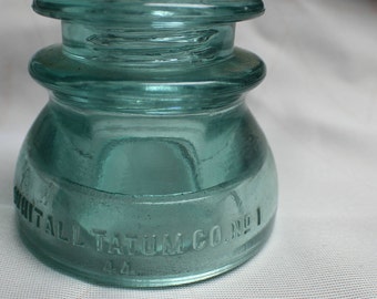 Vintage Aqua Whitall Tatum Insulator No 1