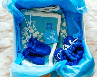 Baby Sheepskin And Blanket Gift Set