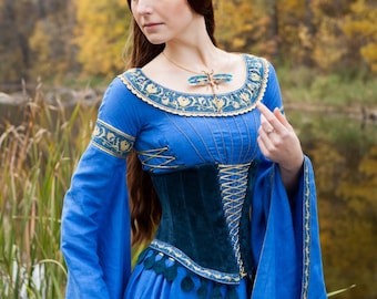 Medieval Style Suede Corset Belt "Lady of the Lake"