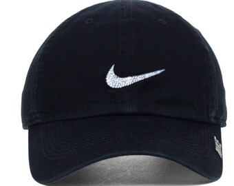 Bling Custom Hat In Black Nike Phillip Cap II Snap Back With Swarovski Crystals
