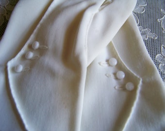 Vintage White Nylon Glove with Tiny Buttons