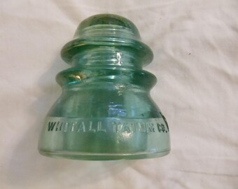 Whitall Tatum No 1 -22 Green Glass Insulator