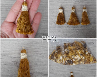 PP3 Pompom tassel mustard yellow tassel 6cm
