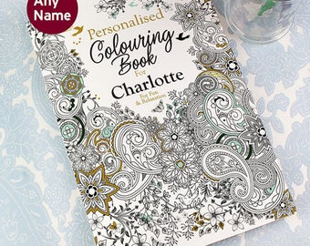 Personalised Botanical Adult Colouring Book - A4 28 Pages Colour Therapy - Anti Stress