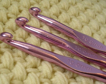 Crochet Hook Aluminum Metal Size 10mm - N/P Crochet Tools Crocheting Supplies Large Crochet Hook Needle