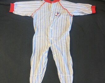 Baby Boy Sleeper, Vintage Baby Sleeper, Soccer Baby Outfit, Size 6 Months, 1980's Baby Clothes, Vintage Baby Clothes, Baby Boy Clothing