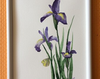 Iris painting | Etsy