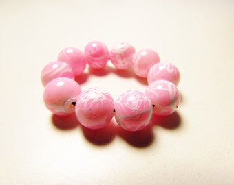 D-00926 - 10 Glass beads 8mm Rose
