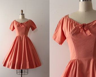 vintage 1950s Anne Fogarty dress // 50s cotton dress