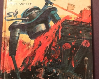 The War of the Worlds H. G. Wells 1960s vintage hardcover Whitman Publishing illustrated by Shannon Stirnweis
