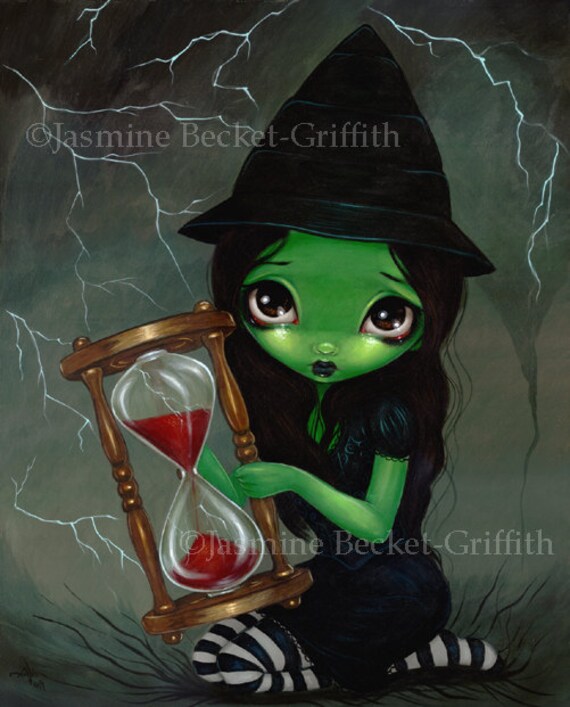 Wicked Witch And Her Hourglass Wizard Of Oz Fairy Art Print By