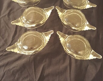 Set of 6 Vintage Glass Bake Crab dishes for Crab Imperial
