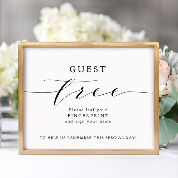 Guest Tree Fingerprint Sign Wedding Thumbprint Guest Book