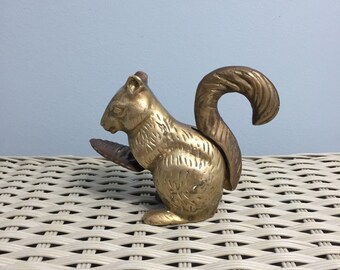 Vintage Brass Squirrel Nut Cracker