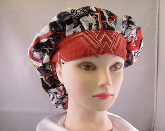 Women's Bouffant Scrub Hat Wonder Woman