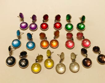 Vintage 1960s Lucite dangle earrings.
