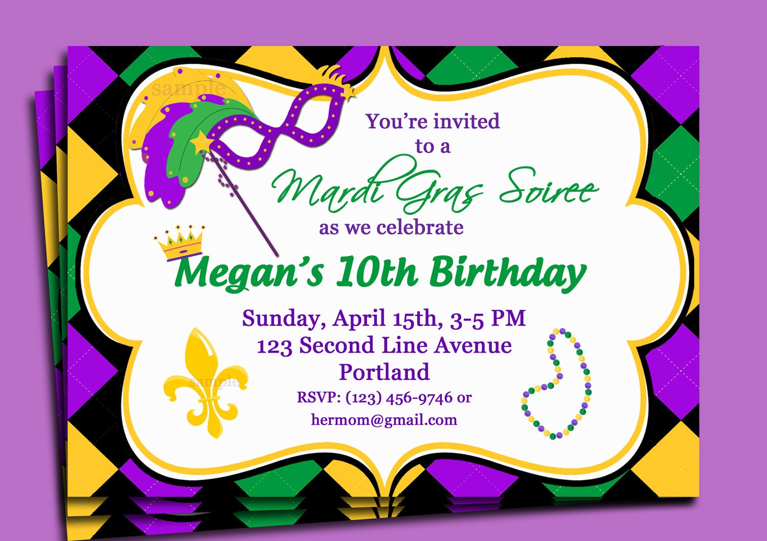 Mardi Gras Invitations Free 10