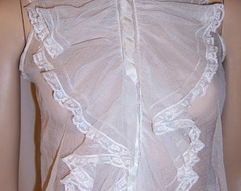 Gorgeous Victorian Sleeveless Jabot Made of English Netting and Lace