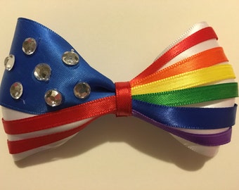 American Flag Pride Bow Pride Bow Gay Pride Bow Love Wins LGBT Pride Bow Pride Hair Bow American Flag LGBT Bow