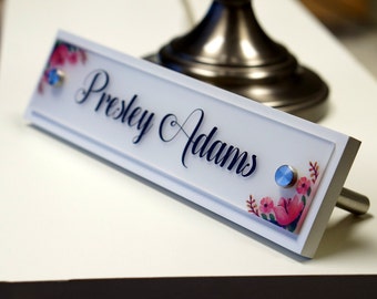 Wooden Desk Name Plate Work Decor 10 x 2.5