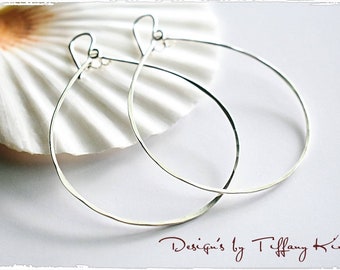 Sterling silver drops, hand crafted, hand forged, Sterling silver earrings