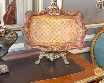 Vintage Syroccowood Tray, Florentine Colors