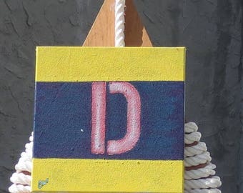 Signal Flag "D" nautical print