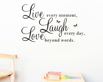 Live Laugh Love Wall Decal, Living room decor, wall art, wall decoration, wall sticker, home decor, room decoration, home decoration