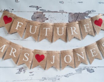Future Mrs Banner, Bridal Shower Banner, Bachelorette Party Banner, Bridal Party Banner, Bridal Shower Decor, B237