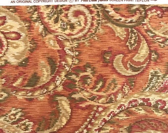 REMNANT FABRIC: Mill Creek Rust and Gold Swirl Fabric, REM-111