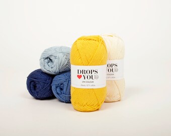 Cotton crochet yarn - DROPS loves You #7 - Drops yarn - Cotton yarn - Amigurumi yarn - Sport weight yarn - Yarn sport - Cotton sport yarn