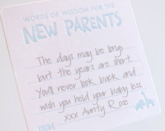 Advice For New Parents Words Of Wisdom New Baby Boy Cards