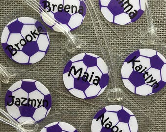 Soccer Bag Tag, Soccer Tag, Soccer Team Gift, Soccer Party Favor, Soccer Gift, Soccer Treat Bag, Soccer Ball Bag Tag, Soccer Party Gift