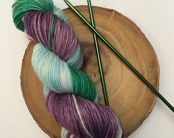 Hand Dyed Yarn: Worsted Weight Superwash Merino Wool "Mermaid Tail"